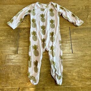 Kate Quinn Infant Girls Long Sleeve Pineapple Print Sleeper Purple 0-3 M EUC